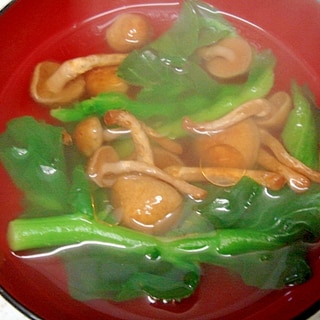 なめこと菜の花の中華スープ